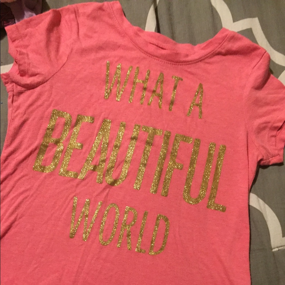 Girls size 7 short sleeve pink shirt old navy